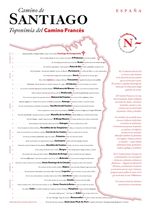 Mapa del Camino Francés (A3).