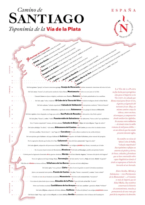 Mapa de la Vía de la Plata (A3).