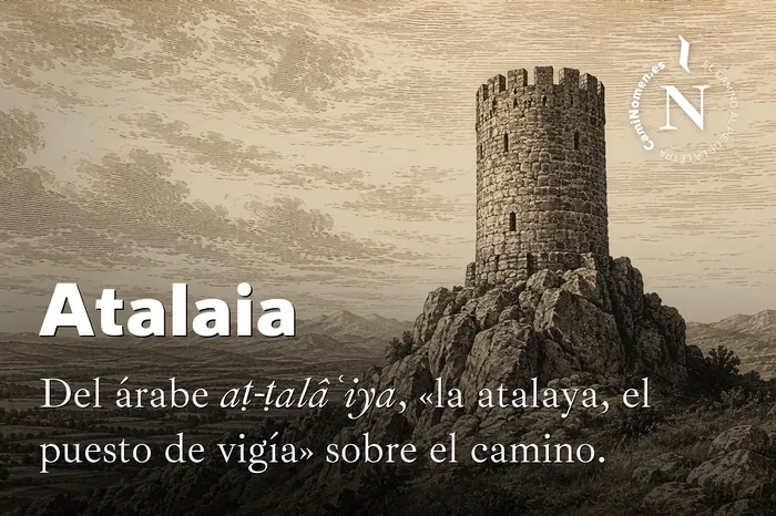 Atalaia, imagen para redes con su etimología.