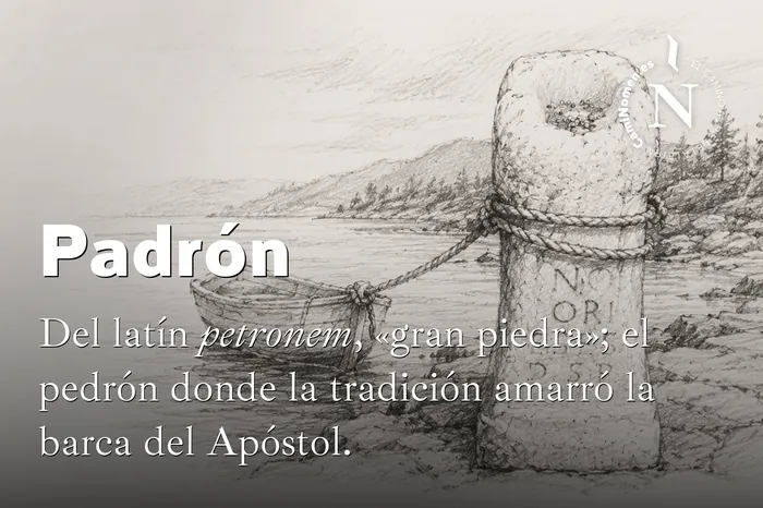 Padrón, imagen para redes con su etimología.