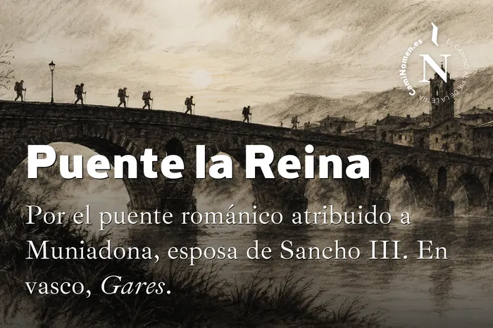 Puente la Reina, imagen para redes con su etimología.