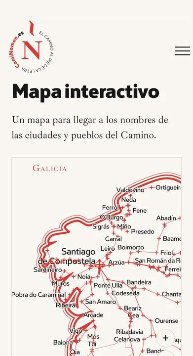 El sitio en el móvil: el mapa interactivo.